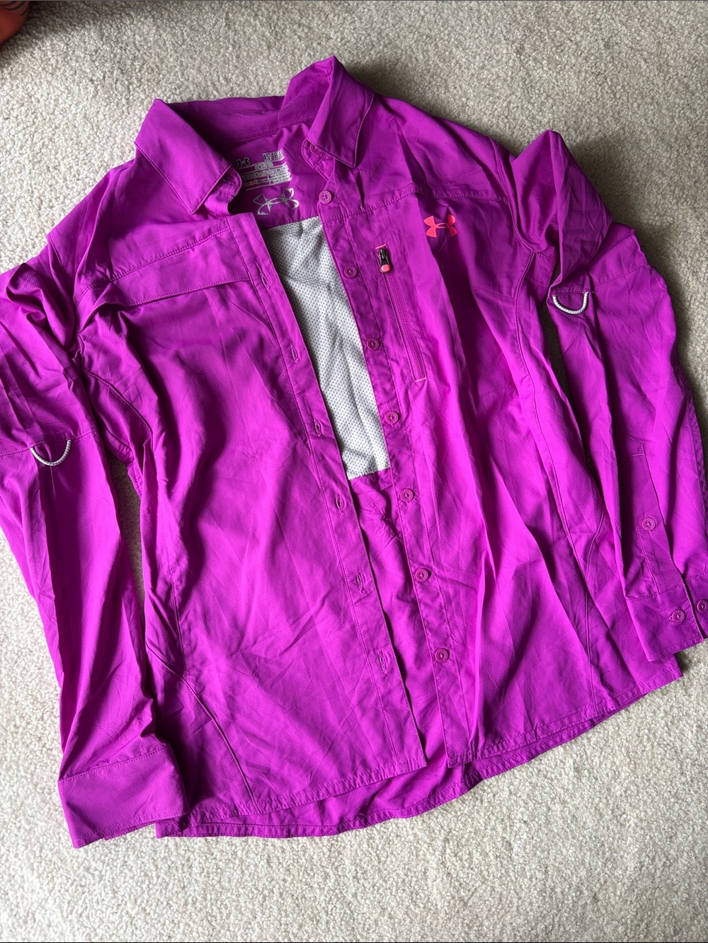 Under Armour Heat Gear Button Up Long Sleeve Shirt